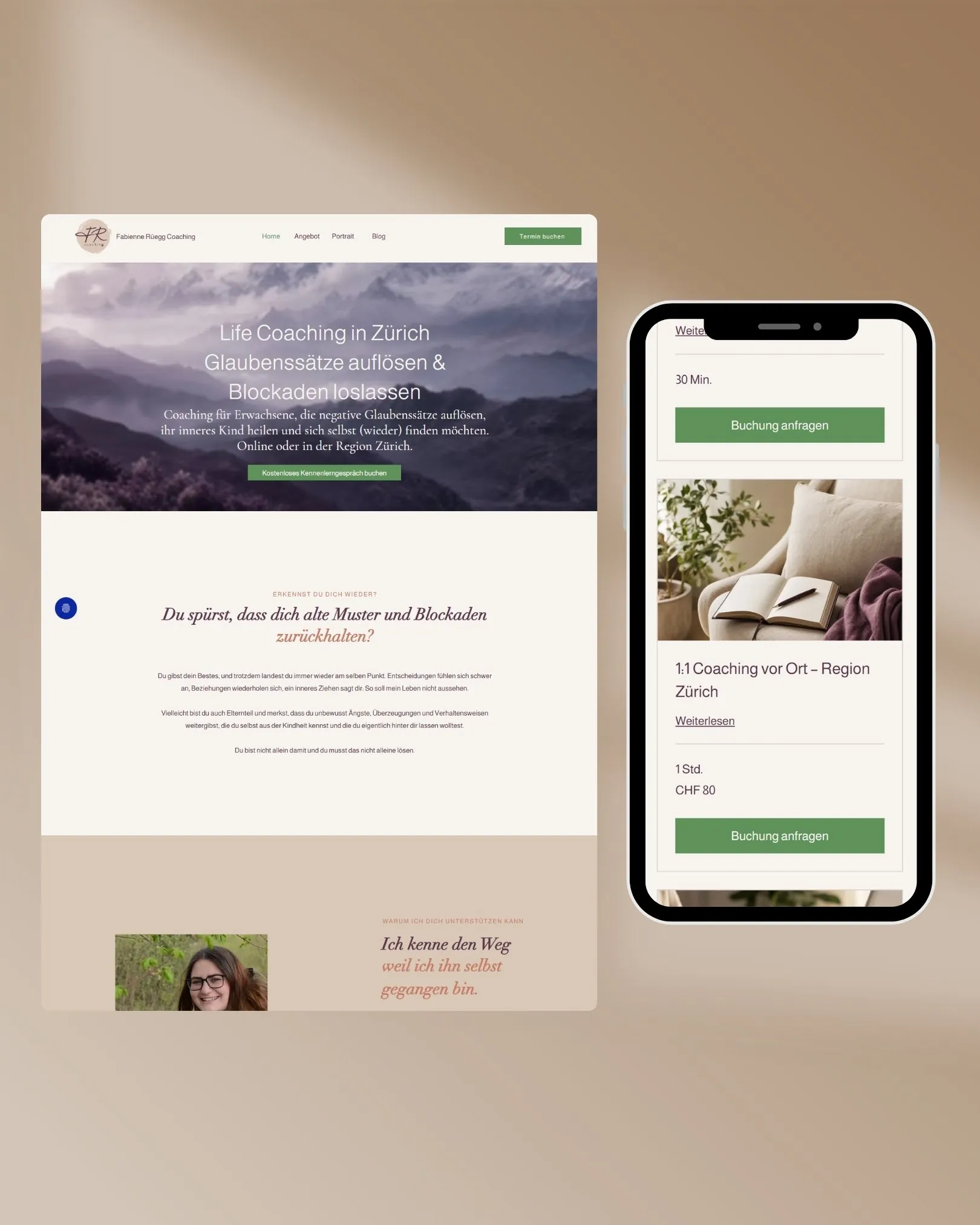 Mock-Up der Website von FR-Coaching von mmsolutions